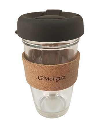 H69587 16oz Glass Cup with cork band 